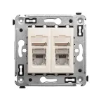 Avanti Розетка RJ-45 в стену, 5e двойная экранированная, ''Ванильная дымка''