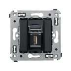 Avanti USB 2.0 розетка одинарная в стену, тип А-А, Черный квадрат