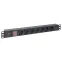 Блок розеток PDU TERACOM PRO 19' 1U 10А/250В 7 роз. Schuko с выключателем без шнура питания вх. разъем C14 корпус алюминий черный