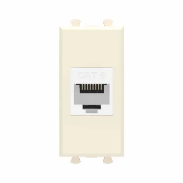 Avanti Компьютерная розетка RJ-45 без шторки модульная, кат.6, Ванильная дымка, 1 модуль