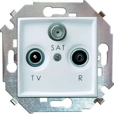 Розетка R-TV-SAT одиночная, винтовой зажим, черный глянец