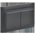 SKANDY Розетка 2-местная и крышкой 16А в сборе IP44 SK-R12T титан IEK