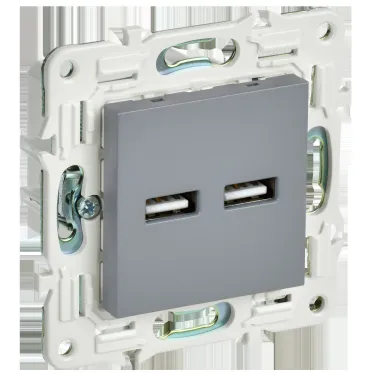 SKANDY Розетка USB A+A 3,1А SK-R15Gr серый IEK
