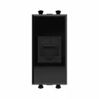 Avanti Компьютерная розетка RJ-45 без шторки модульная, кат.6А, Черный квадрат, 1 модуль