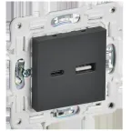 SKANDY Розетка USB A+C 18Вт SK-R13G графит IEK