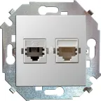 15 Розетка компьютерная двойная RJ45 кат.5е белый