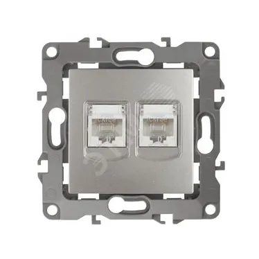 Розетка информационная двойная 2XRJ45, Эра12, перламутр, 12-3108-15
