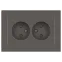 Розетка Intro Accent 6-204-09 2х2P, 16А-250В, IP20, СУ, AL/CU, титан