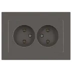 Розетка Intro Accent 6-204-09 2х2P, 16А-250В, IP20, СУ, AL/CU, титан