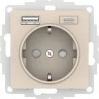 ATLASDESIGN РОЗЕТКА 16А c 2 USB A+C, 5В/2,4А/3,0А, 2х5В/1,5А, механизм, БЕЖЕВЫЙ