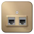                  Розетка BLANCA наружная двойная компьютерная RJ45, кат.5e, с изолирующей пластиной, титан
               