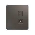                  Розетка ROUND компьютерная RJ45 кат6 + TV скрытой установки механизм титан
               