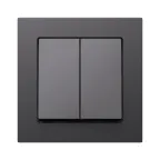 ATLASDESIGN 2-клавишный ВЫКЛЮЧАТЕЛЬ, сх.5, 10АХ, в сборе, БАЗАЛЬТ