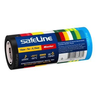 Изолента ПВХ разноцветная 15мм 5м (7цветов) Safeline