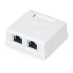                  Розетка компьютерная RJ-45 категория 5e экранированная двойная внешняя Dual IDC цвет белый WRline
               