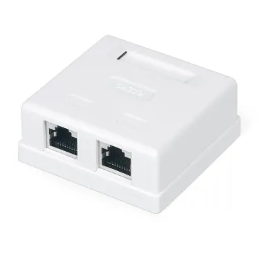 Розетка компьютерная RJ-45 категория 5e экранированная двойная внешняя Dual IDC цвет белый WRline