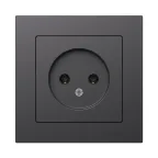 ATLASDESIGN РОЗЕТКА без заземления, 16А, в сборе, БАЗАЛЬТ