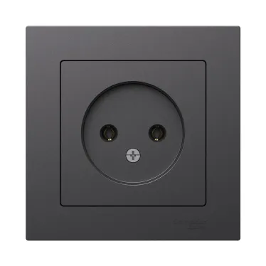 ATLASDESIGN РОЗЕТКА без заземления, 16А, в сборе, БАЗАЛЬТ