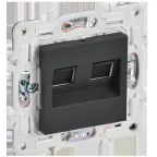                  SKANDY Розетка компьютерная двойная RJ45 кат.5E SK-K03G графит IEK
               