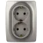 Розетка Серия 12 12-2106-16 , 2X2P+E Schuko, 16А-250В, титан