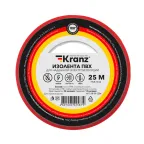 Изолента ПВХ KRANZ 0.13х19 мм, 25 м, красная