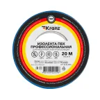 Изолента ПВХ KRANZ профессиональная, 0.18х19 мм, 20 м, синяя