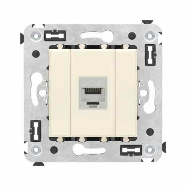 Avanti Компьютерная розетка RJ-45 без шторки в стену, кат.6А одинарная экранированная, Ванильная дымка