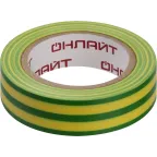 Изолента ПВХ OIT-B15-10-YG желто-зеленая 15мм 10м ОНЛАЙТ