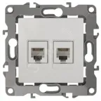                  Розетка телефонная двойная 2XRJ11, Эра12, белый, 12-3106-01
               