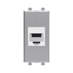 Avanti Компьютерная розетка RJ-45 без шторки модульная, кат.5е, "Avanti", Закаленная сталь, 1 модуль