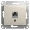 GLOSSA розетка компьютерная RJ45 кат.5E механизм молочный