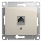                  GLOSSA розетка компьютерная RJ45 кат.5E механизм молочный
               
