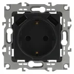 Розетка 2P+E 16A-250В, штор. с 2xUSB 5В-3А, Эра Elegance, антрацит 14-4109-05