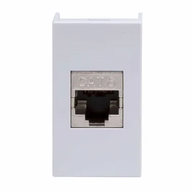 Розетка RJ-45 категория 6 экр Viva 1 модуль серая