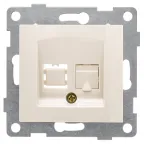                 Розетка компьютерная RJ45 Bravo, механизм, одинарный, бежевый
               
