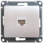                  GLOSSA Розетка компьютерная RJ45 категория 5E перламутр в рамку
               