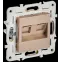 SKANDY Розетка компьютерная двойная RJ45 кат.6 SK-K04Sa песочный IEK