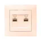                 Валенсия розетка компьютерная RJ-45 2-местная кремовая
               