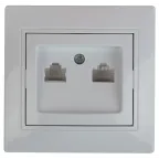                  Розетка информационная 2xRJ45, СУ, Plano, белый, 1-304-01
               