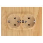 Розетка Intro Accent 6-205-11 2X2P+E Schuko, 16А-250В, IP20, СУ, AL/CU, сосна