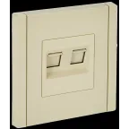                  FORTE@PIANO Розетка компьютерная двойная RJ45 кат.6 FP434 ваниль IEK
               