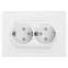 Розетка Intro Accent 6-208-01 , 2X2P+E Schuko со шторками, 16А-250В, IP20, СУ, AL/CU, белый