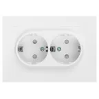 Розетка Intro Accent 6-208-01 , 2X2P+E Schuko со шторками, 16А-250В, IP20, СУ, AL/CU, белый