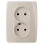 Розетка 2X2P, 16А-250В, б.л., Эра12, слоновая кость, 12-2007-02
