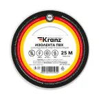 Изолента ПВХ KRANZ 0.13х15 мм, 25 м, белая