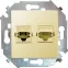 15 Розетка компьютерная двойная RJ45 кат.5е слоновая кость