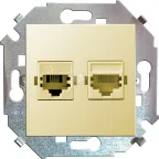 15 Розетка компьютерная двойная RJ45 кат.5е слоновая кость