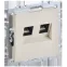 BRITE Розетка компьютерная двойная RJ45 кат.6 РК11-2-БрКр бежевый IEK