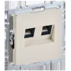                  BRITE Розетка компьютерная двойная RJ45 кат.6 РК11-2-БрКр бежевый IEK
               