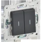 SKANDY Выключатель 2-клавишный проходной с индикацией 10А SK-V10T титан IEK